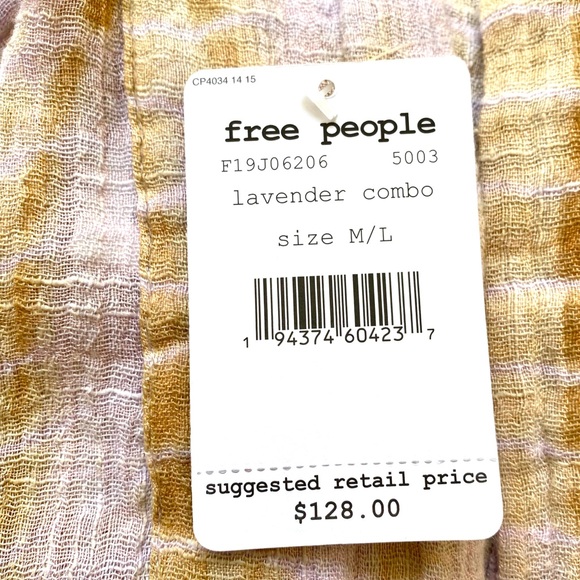 NWT Free People One Sasha Tie Dye Kimono Lavender - Picture 7 of 7